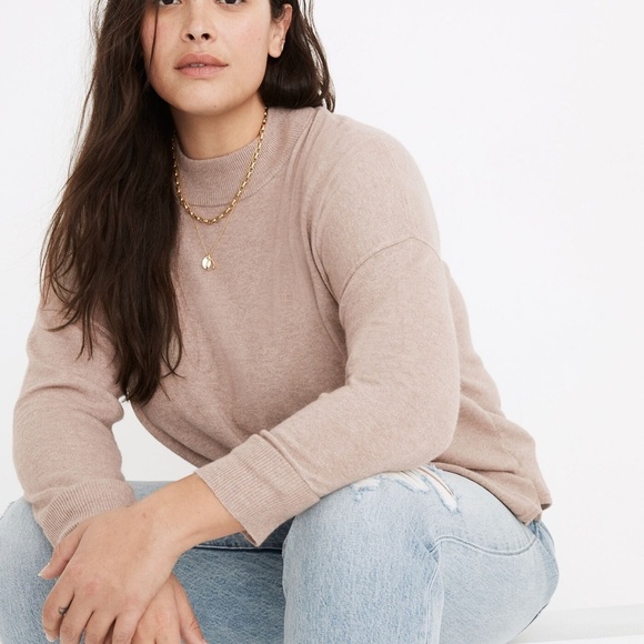Madewell Tan Mock Turtleneck Sweater Relaxed Fit - Picture 3 of 7